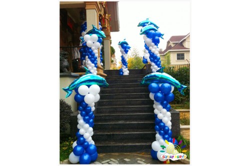 1.7m Balloon Column with Dolphin (One Pair)